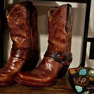 Corral Tan Leather Cowboy Boots